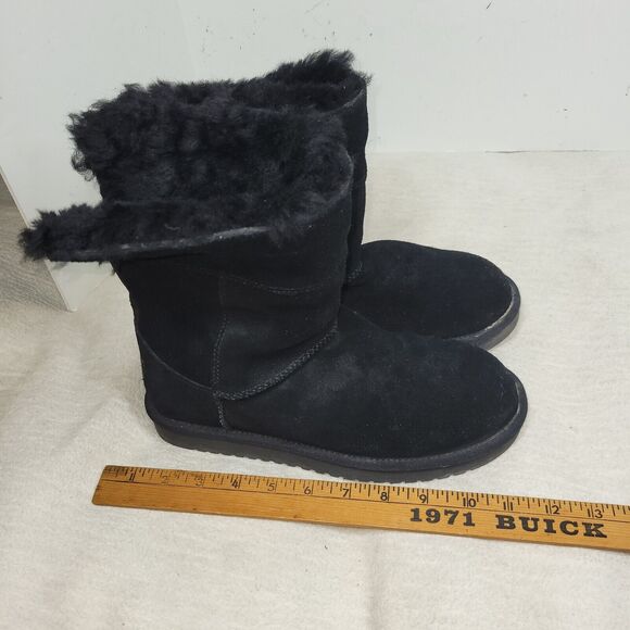Koolaburra by UGG Boots Womens Size 8 Black Short Lined Suede Winter Cold Fall - Picture 15 of 16